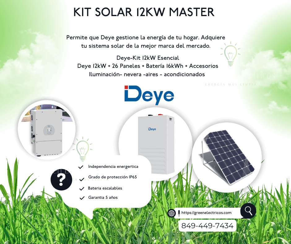 Kit Solar Deye 12kW Master-26 Paneles + Batería 16kWh