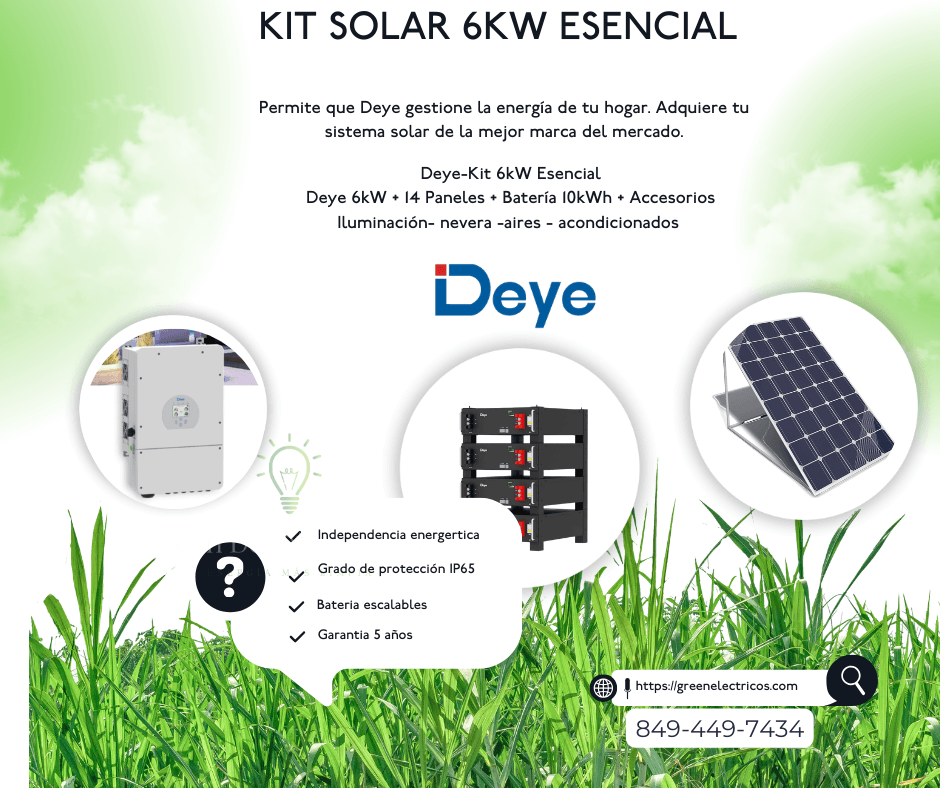 Kit Solar Deye 6kW Avanzado -14 Paneles + Batería 10kWh