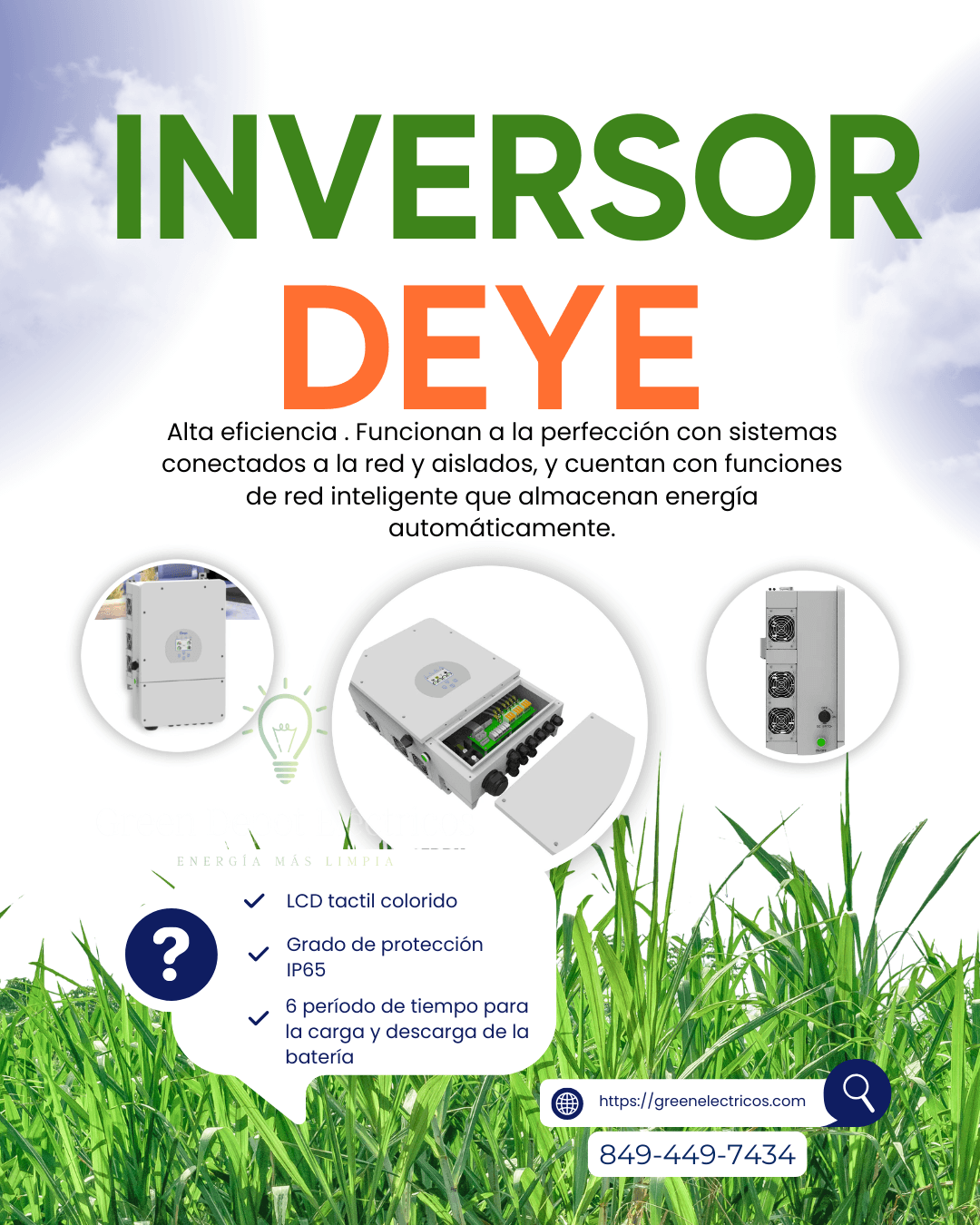 Inversor Híbrido DEYE SUN-12K-SG02LP2-US-AM3 (12kW) | Split Phase 120/240V